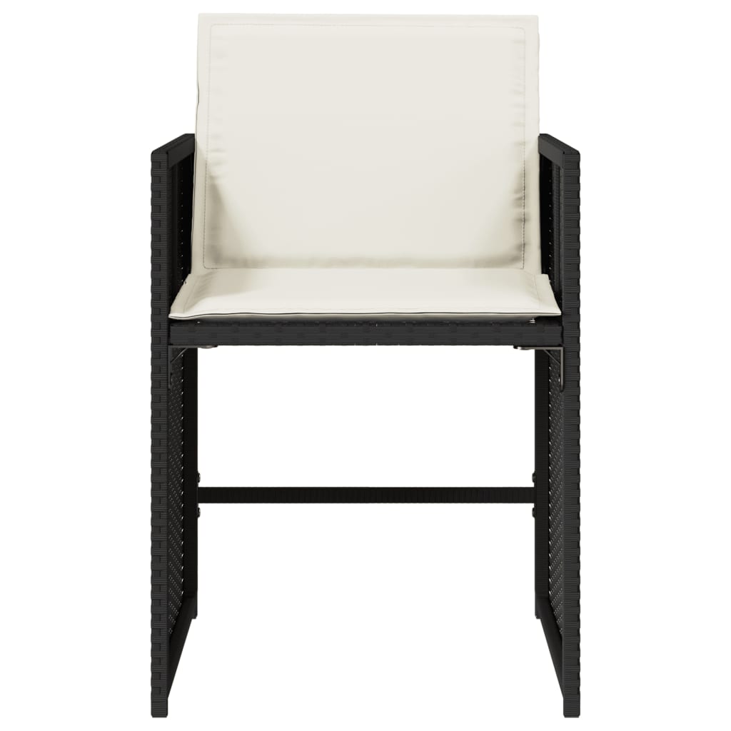 Zahradní Židle S Poduškami 4 Ks Černé Polyratan