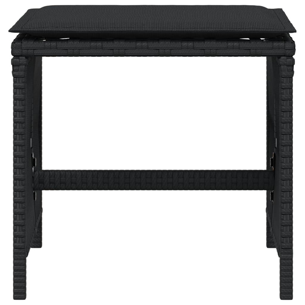 Zahradní Stoličky S Poduškami 4 Ks Černé 41X41X36 Cm Polyratan