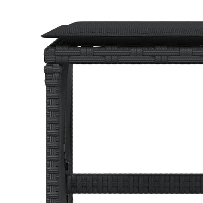 Zahradní Stoličky S Poduškami 4 Ks Černé 41X41X36 Cm Polyratan