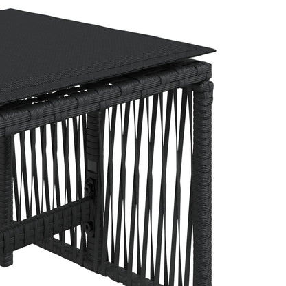 Zahradní Stoličky S Poduškami 4 Ks Černé 41X41X36 Cm Polyratan