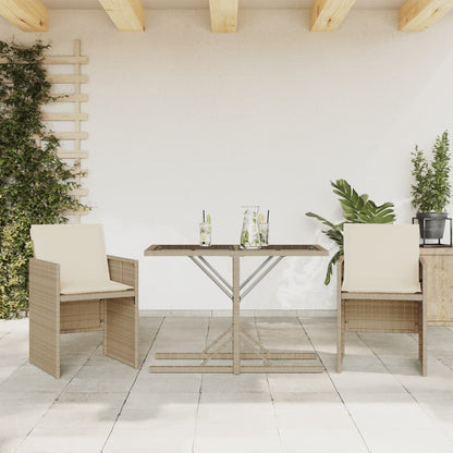 3Dílný Bistro Set S Poduškami Černý Polyratan