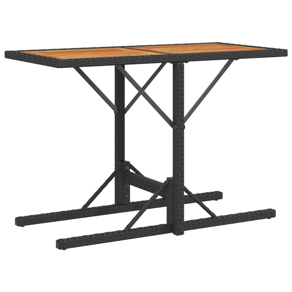 3Dílný Bistro Set S Poduškami Černý Polyratan
