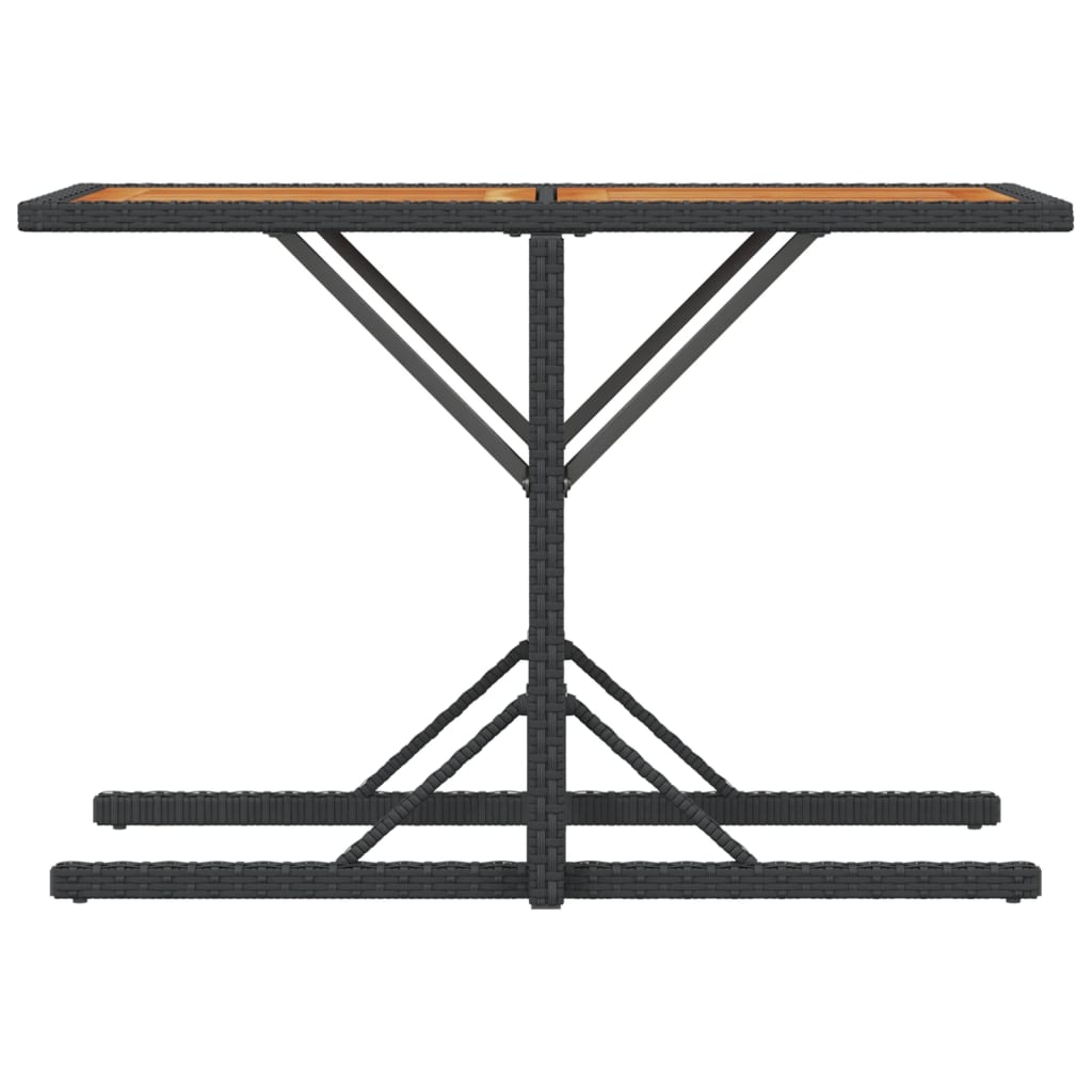 3Dílný Bistro Set S Poduškami Černý Polyratan