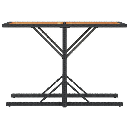 3Dílný Bistro Set S Poduškami Černý Polyratan