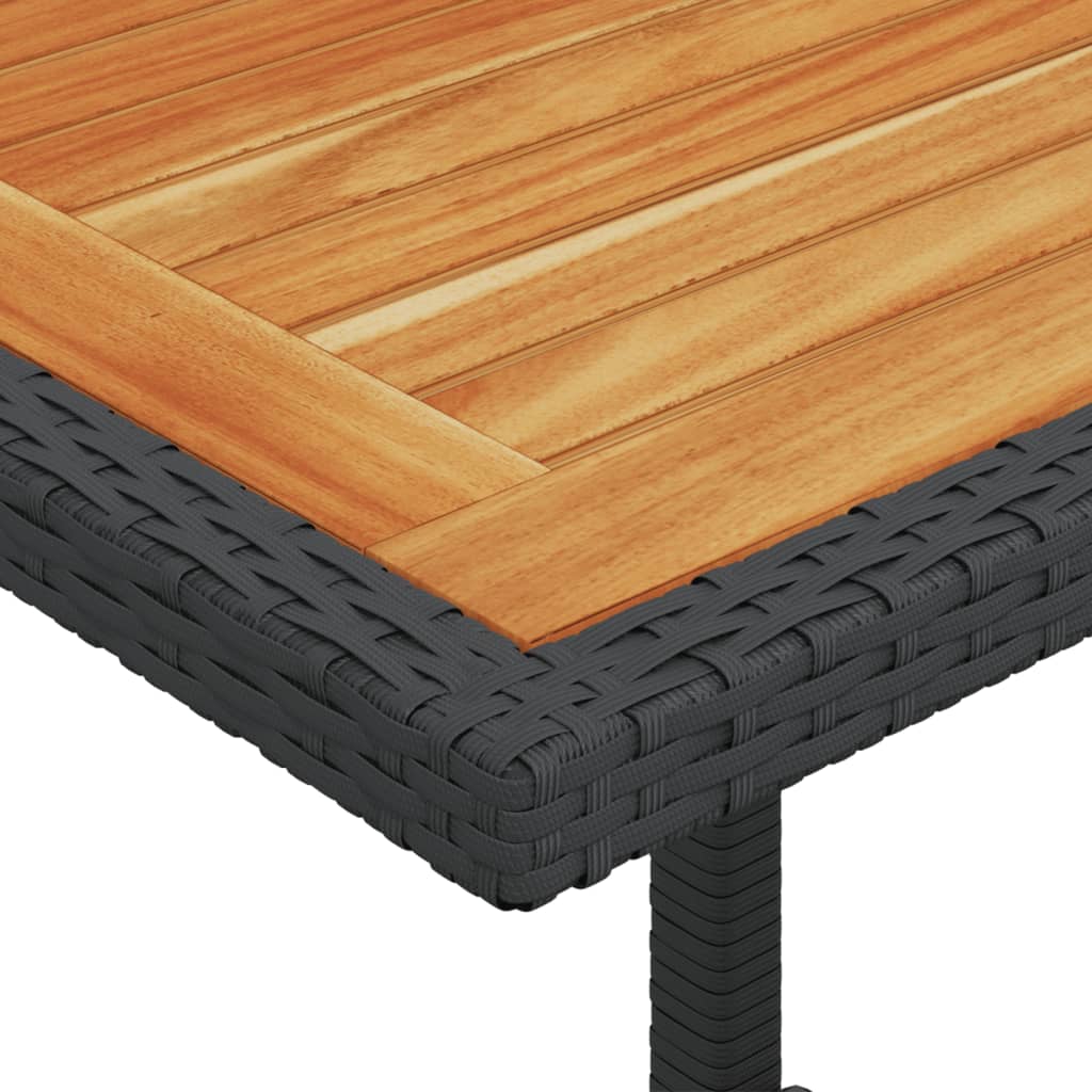 3Dílný Bistro Set S Poduškami Černý Polyratan