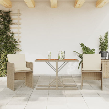 3Dílný Bistro Set S Poduškami Černý Polyratan