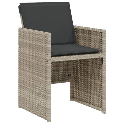 3Dílný Bistro Set S Poduškami Světle Šedý Polyratan