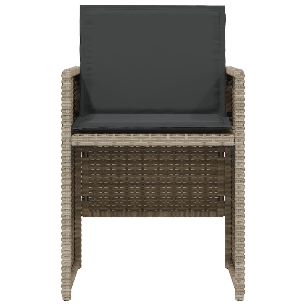 3Dílný Bistro Set S Poduškami Světle Šedý Polyratan