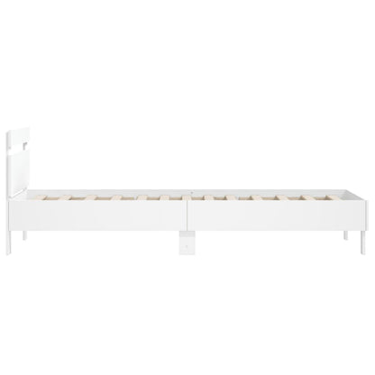 Rám Postele S Čelem Bílý 100 X 200 Cm Kompozitní Dřevo