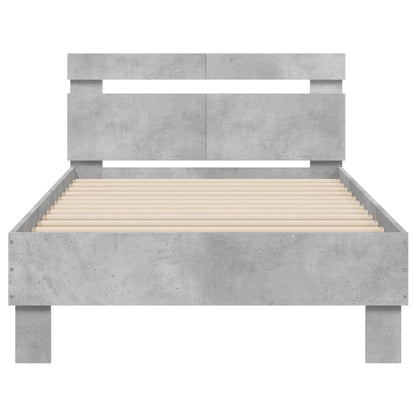 Rám Postele S Čelem Betonově Šedý 100 X 200 Cm Kompozitní Dřevo