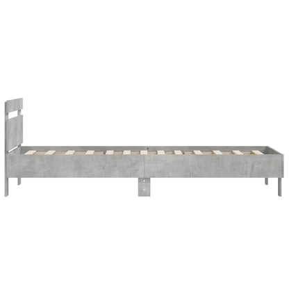 Rám Postele S Čelem Betonově Šedý 100 X 200 Cm Kompozitní Dřevo