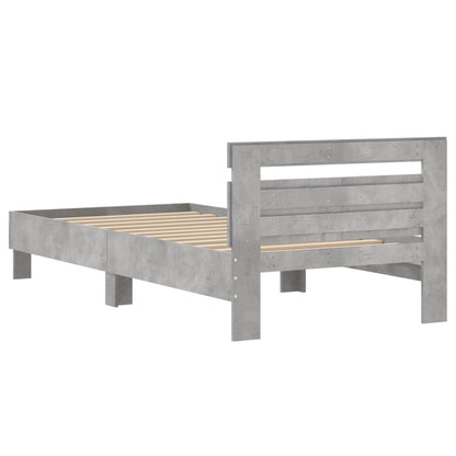 Rám Postele S Čelem Betonově Šedý 100 X 200 Cm Kompozitní Dřevo