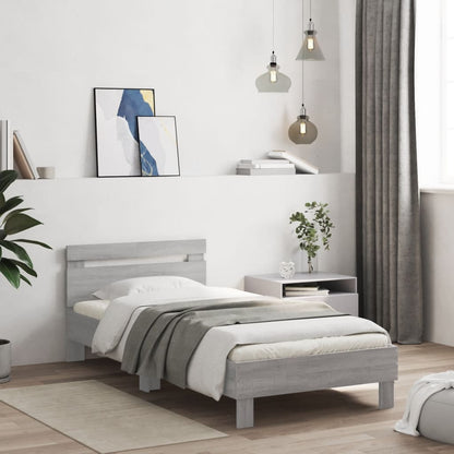 Rám Postele S Čelem Šedý Sonoma 100 X 200 Cm Kompozitní Dřevo