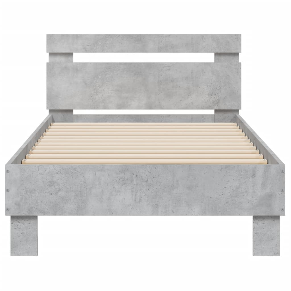 Rám Postele S Čelem Betonově Šedý 90 X 200 Cm Kompozitní Dřevo