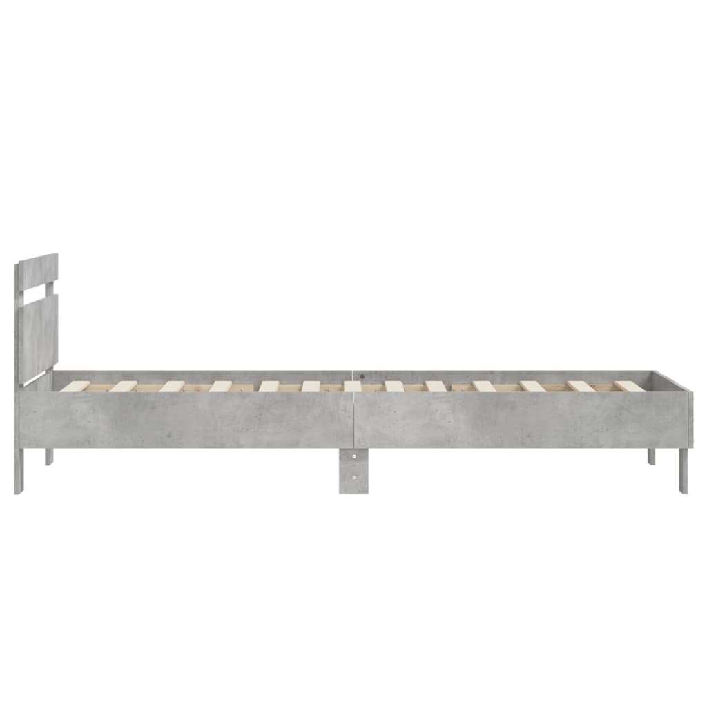 Rám Postele S Čelem Betonově Šedý 90 X 200 Cm Kompozitní Dřevo