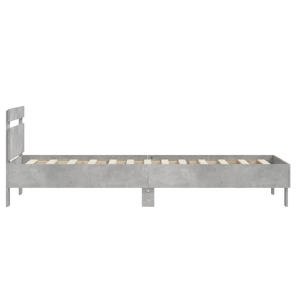 Rám Postele S Čelem Betonově Šedý 90 X 200 Cm Kompozitní Dřevo