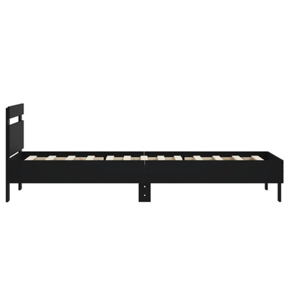 Rám Postele S Čelem Černý 75 X 190 Cm Kompozitní Dřevo