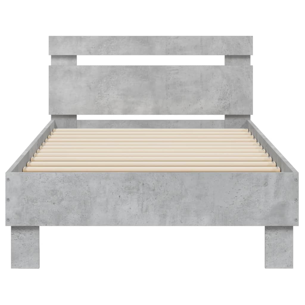 Rám Postele S Čelem Betonově Šedý 75 X 190 Cm Kompozitní Dřevo