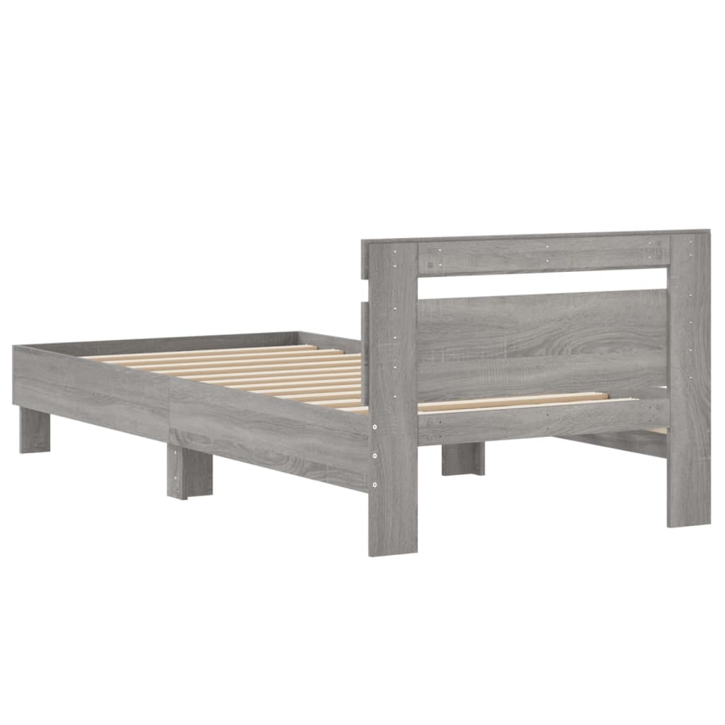 Rám Postele S Čelem Šedý Sonoma 75 X 190 Cm Kompozitní Dřevo