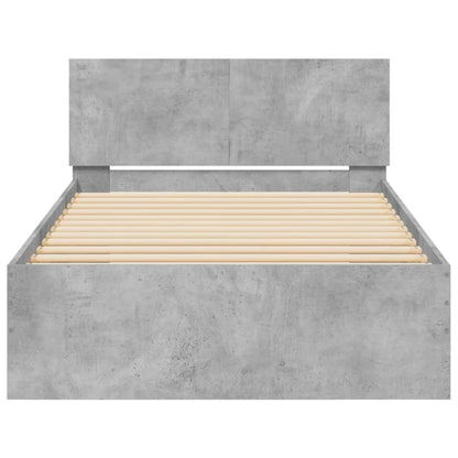Rám Postele S Čelem Betonově Šedý 100 X 200 Cm Kompozitní Dřevo