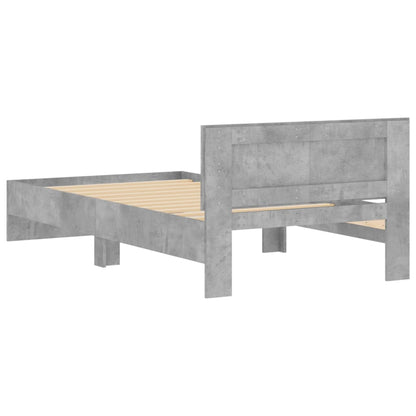 Rám Postele S Čelem Betonově Šedý 100 X 200 Cm Kompozitní Dřevo
