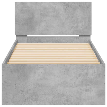 Rám Postele S Čelem Betonově Šedý 75 X 190 Cm Kompozitní Dřevo
