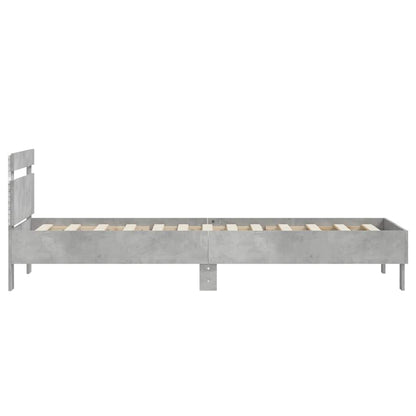 Rám Postele S Čelem A Led Osvětlením Betonově Šedý 90 X 190 Cm