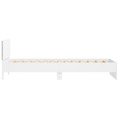 Rám Postele S Čelem A Led Osvětlením Bílý 100 X 200 Cm