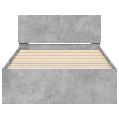 Rám Postele S Čelem A Led Osvětlením Betonově Šedý 100 X 200 Cm