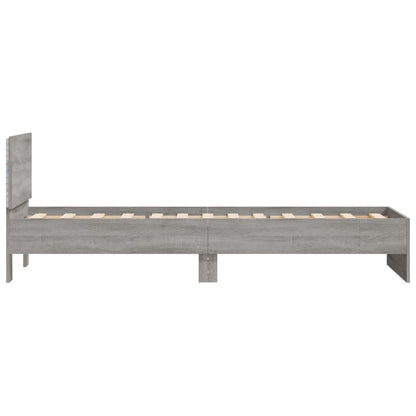 Rám Postele S Čelem A Led Osvětlením Šedý Sonoma 90 X 200 Cm