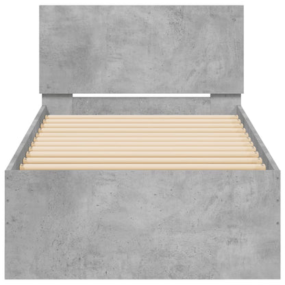 Rám Postele S Čelem A Led Osvětlením Betonově Šedý 90 X 190 Cm