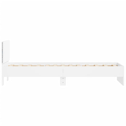 Rám Postele S Čelem A Led Osvětlením Bílý 75 X 190 Cm