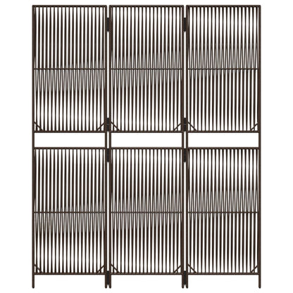 Dělicí Stěna 3 Panely Polyratan Hnědá