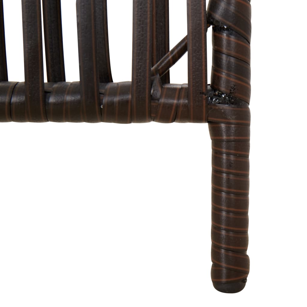 Dělicí Stěna 3 Panely Polyratan Hnědá