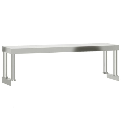 Kuchyňský Pracovní Stůl S Horní Policí 110 X 55 X 120 Cm Nerez