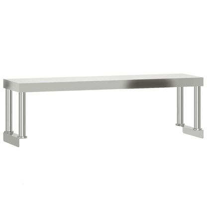 Kuchyňský Pracovní Stůl S Horní Policí 110 X 30 X 120 Cm Nerez