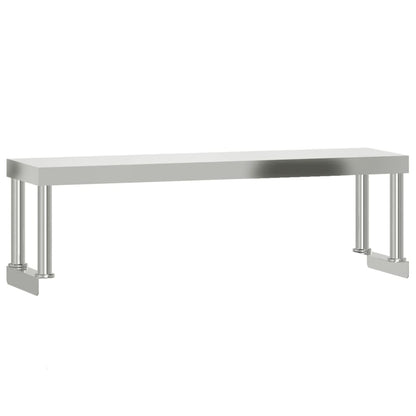 Kuchyňský Pracovní Stůl S Horní Policí 110 X 55 X 120 Cm Nerez