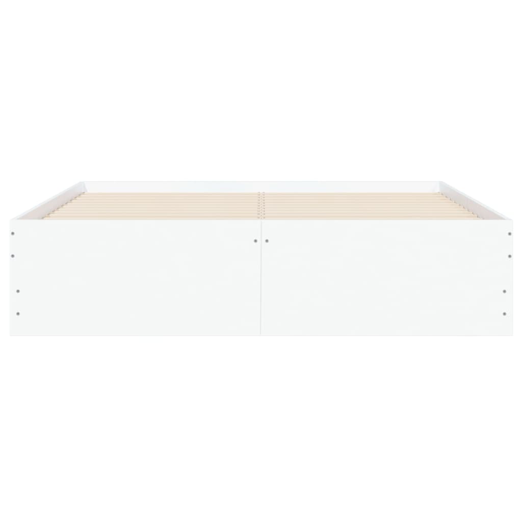Rám Postele Se Zásuvkami Bílý 120 X 200 Cm Kompozitní Dřevo