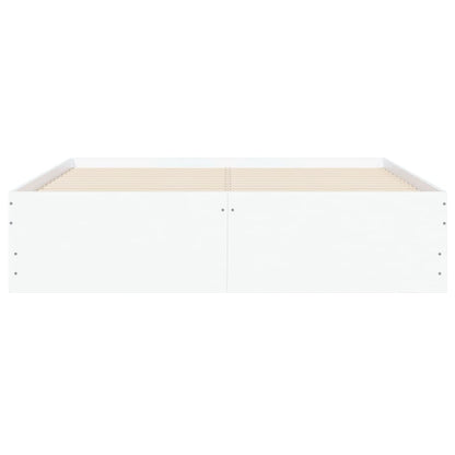 Rám Postele Se Zásuvkami Bílý 120 X 200 Cm Kompozitní Dřevo