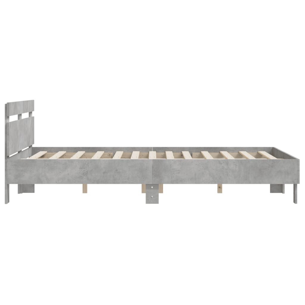 Rám Postele S Čelem Betonově Šedý 150 X 200 Cm Kompozitní Dřevo