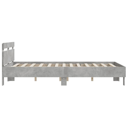 Rám Postele S Čelem Betonově Šedý 150 X 200 Cm Kompozitní Dřevo