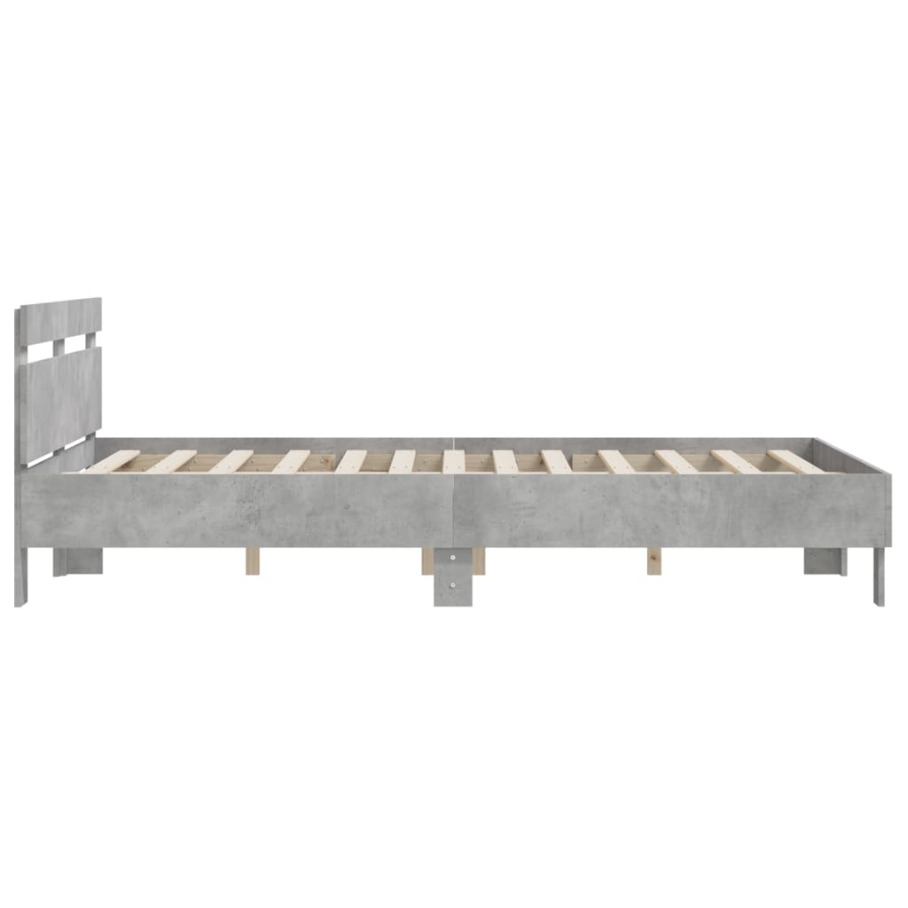 Rám Postele S Čelem Betonově Šedý 140 X 200 Cm Kompozitní Dřevo