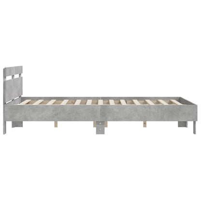 Rám Postele S Čelem Betonově Šedý 140 X 200 Cm Kompozitní Dřevo
