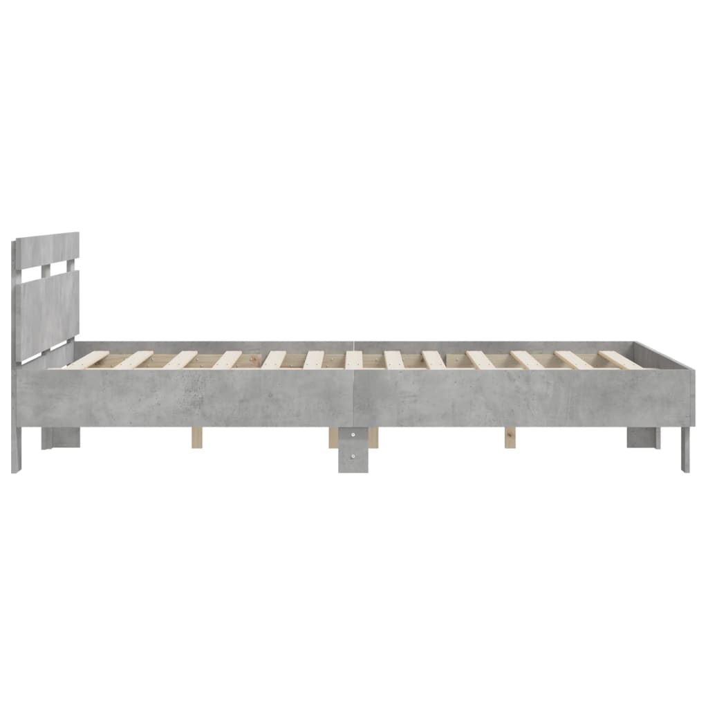 Rám Postele S Čelem Betonově Šedý 140 X 190 Cm Kompozitní Dřevo