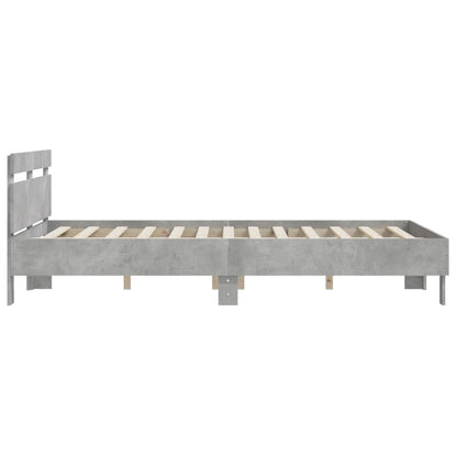 Rám Postele S Čelem Betonově Šedý 140 X 190 Cm Kompozitní Dřevo