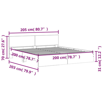 Rám Postele S Čelem Bílý 200 X 200 Cm