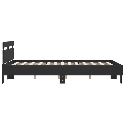 Rám Postele S Led Bez Matrace Černý 150X200 Cm