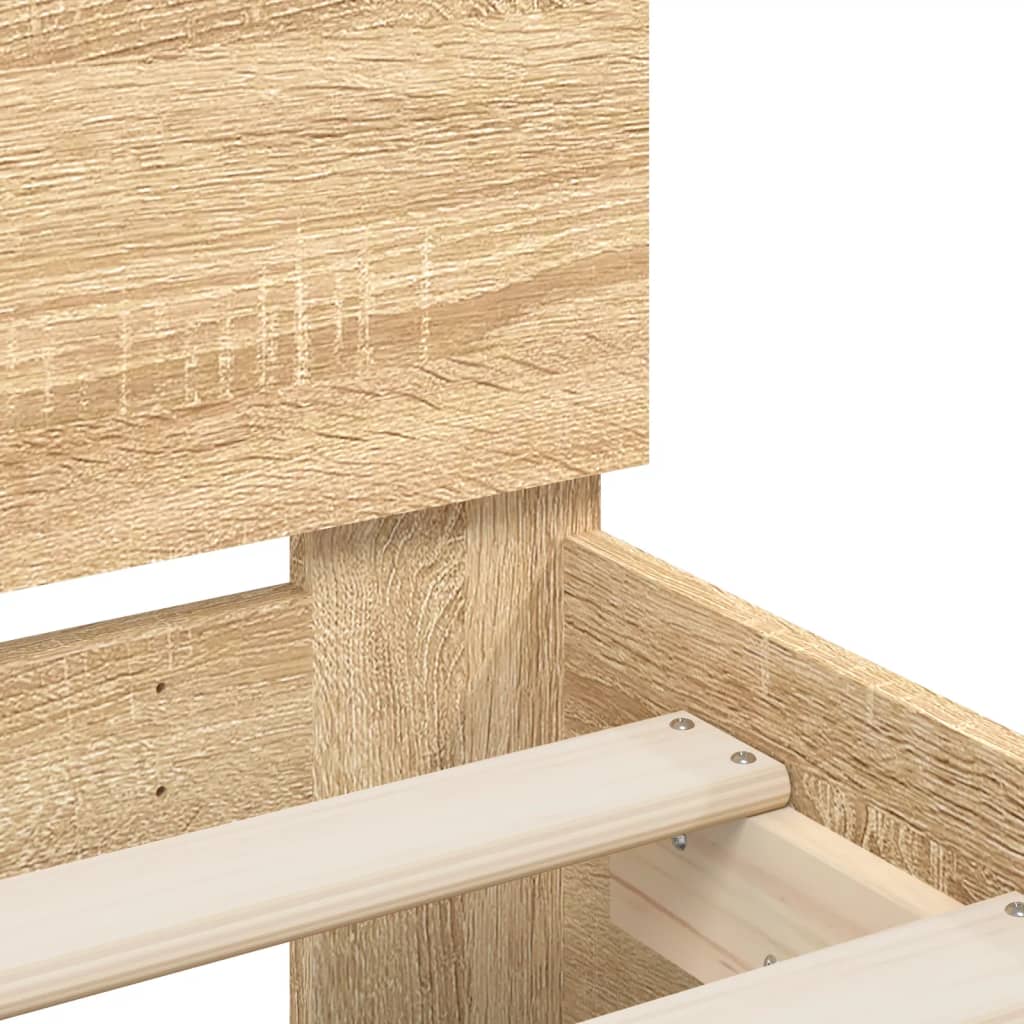 Rám Postele S Čelem A Led Osvětlením Dub Sonoma 135 X 190 Cm