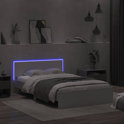Rám Postele S Čelem A Led Osvětlením Bílý 120 X 200 Cm