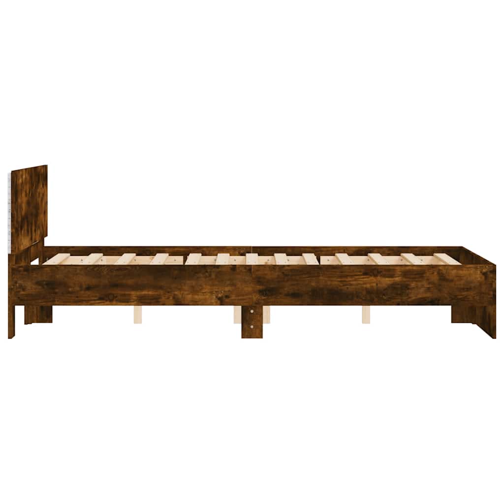 Rám Postele S Čelem A Led Osvětlením Kouřový Dub 140 X 190 Cm